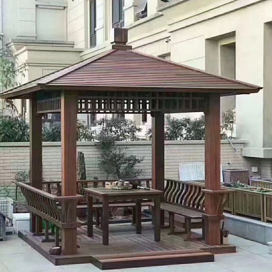 河北中式庭院景观休闲凉亭制作案例